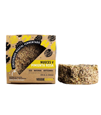 QUESO VEGANO NUECES Y PIMIENTA ROSA